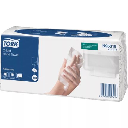 Tork C-fold håndklædeark H3 hvid pk/120stk, 20 pk