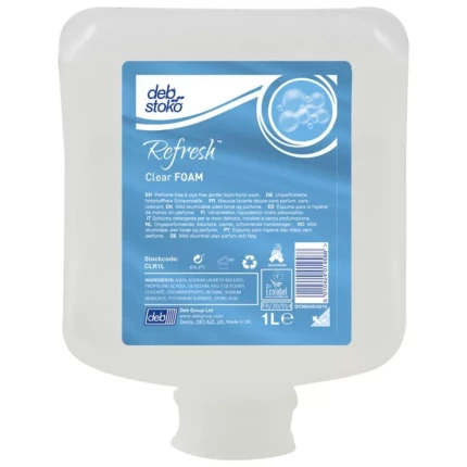 Deb skumsæbe Refresh Clear Foam Pure, 6 × 1 ltr