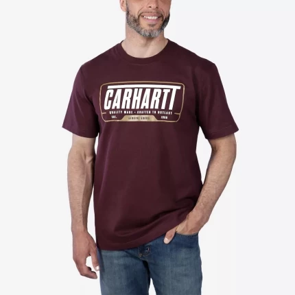 Carhartt logo t-shirt m.rød str. S