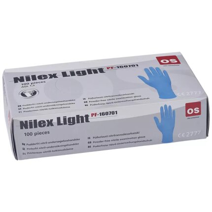 NilexLight 1×handske blå nitril pf 1607, pk/100