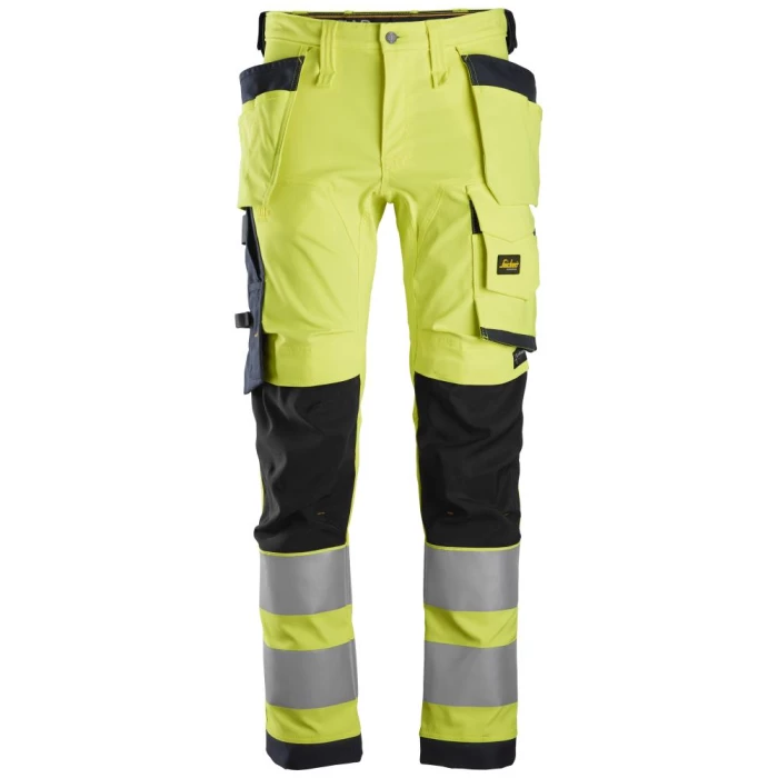 High-vis bukser 6243 stretch kl.2 gul/sort