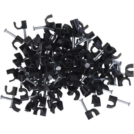 Ledningsclips rund 3-5 mm sort 100 stk