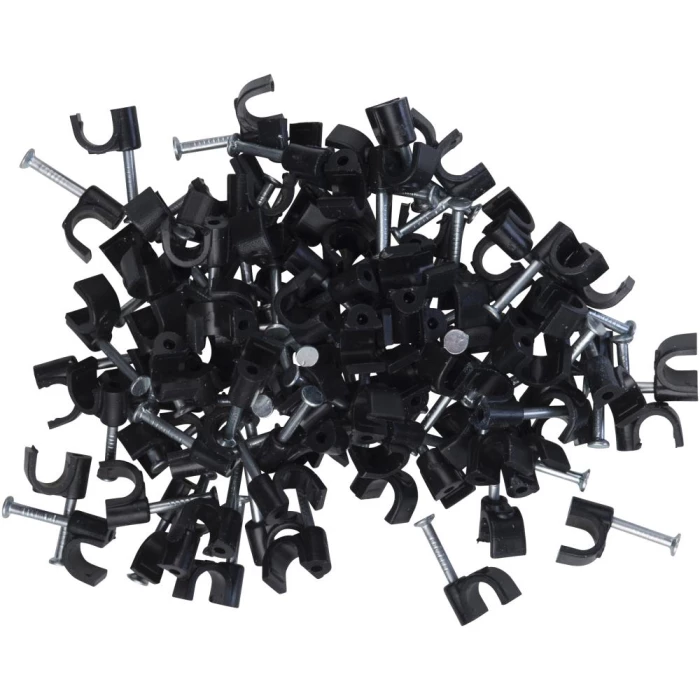 Ledningsclips rund 3-5 mm sort 100 stk