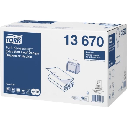 Tork serviet Xpressnap blød N4 hvid pk/500stk, 8pk