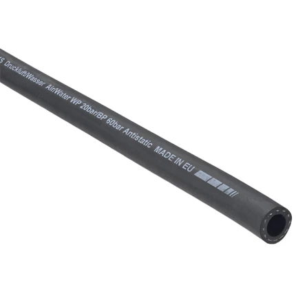 Trykluftslg Edis sort glat 6mm pr. meter 50m
