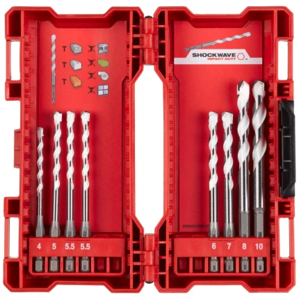 Multibor HM-spids 1/4″ 6kt skaft, 4-12mm, sæt 8stk