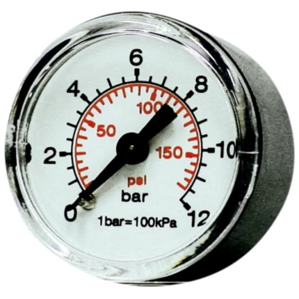 Manometer t/luftpåfylder, gevind bagud