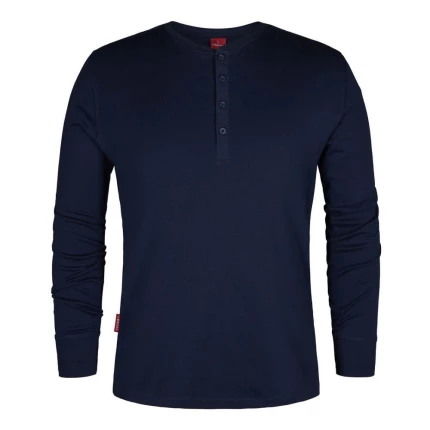 F.Engel Grandad langærmet t-shirt navy