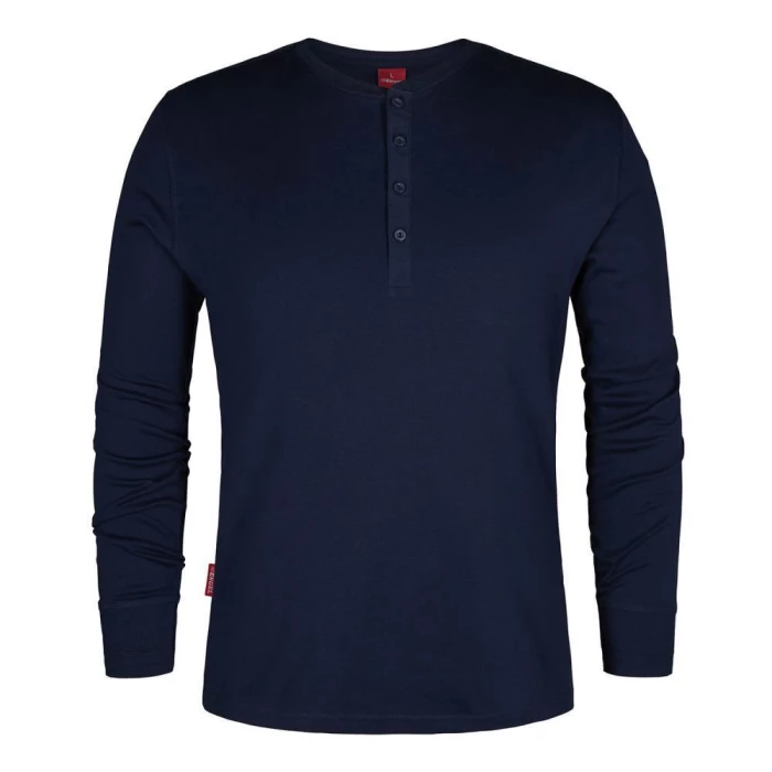 F.Engel Grandad langærmet t-shirt navy