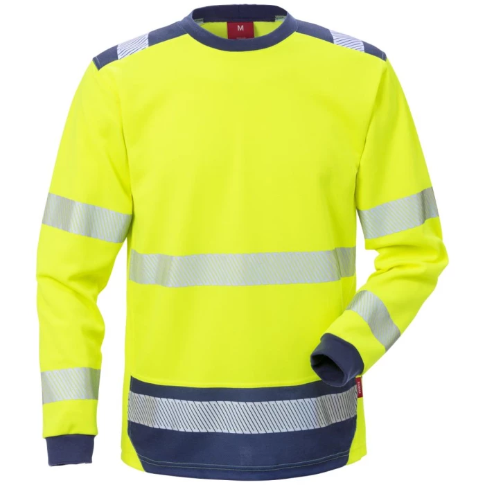 Hi-vis T-shirt l/æ gul/marine S