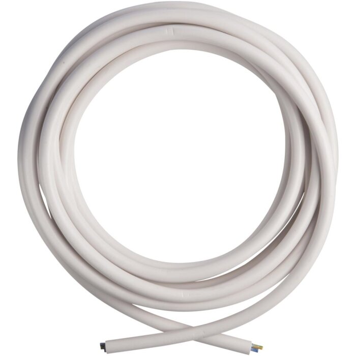 Plastkappeledning rund 5G1,5 mm² hvid 5 mtr