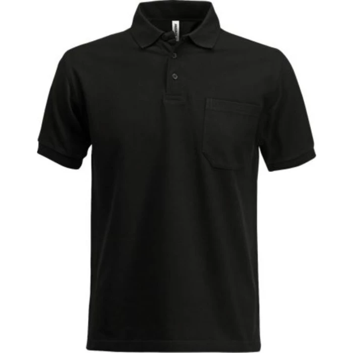 Sort ACODE HEAVY POLOSHIRT K/Æ MED BRYSTLOMME