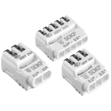 Fjeder-samlemuffer t/kabler 2-, 3- og 5-pol, 20stk