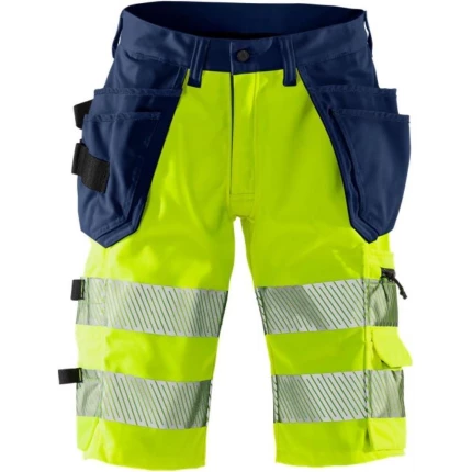 HI VIS STRETCH SHORTS KL. 1  PLU gul blå