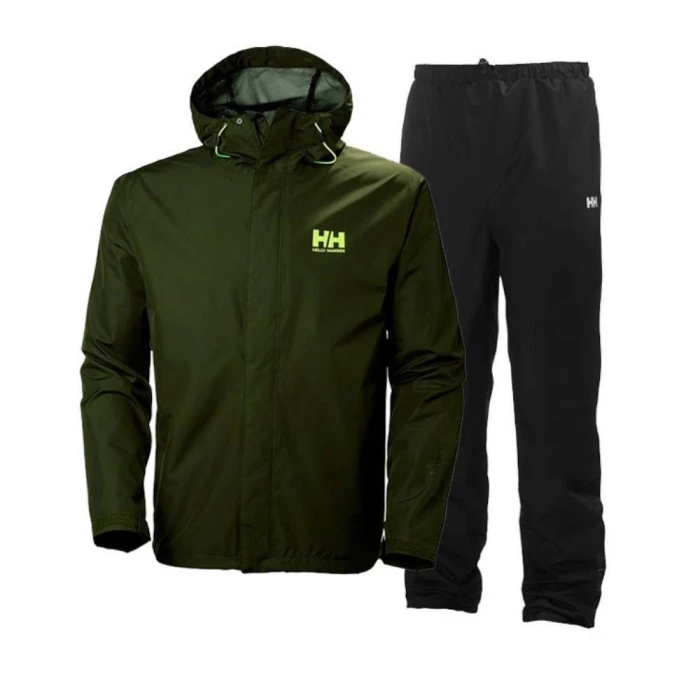 Helly Hansen Seven J regnsæt grøn/sort