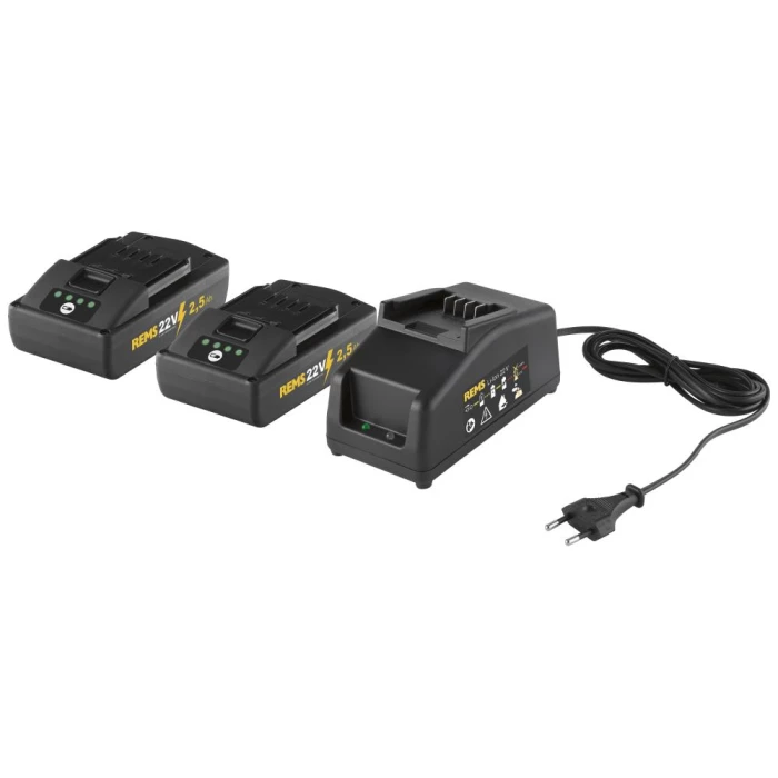 REMS PowerPack 2×22V battterier + 90W lader