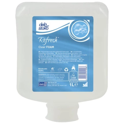 Deb skumsæbe Refresh Clear Foam Pure, 6 × 1 ltr