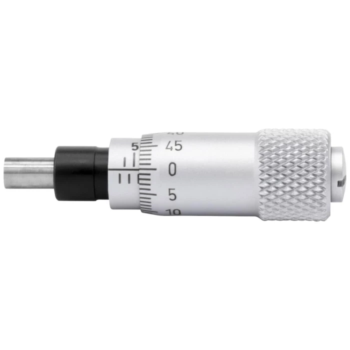 Indbygn.mikrometer 0-6,5×0,01mm, plan/omv. skala