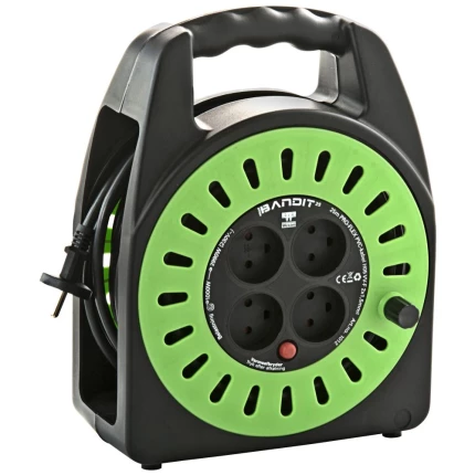Kabeltromle Bandit 25 mtr u/jord, 4×DK udtag