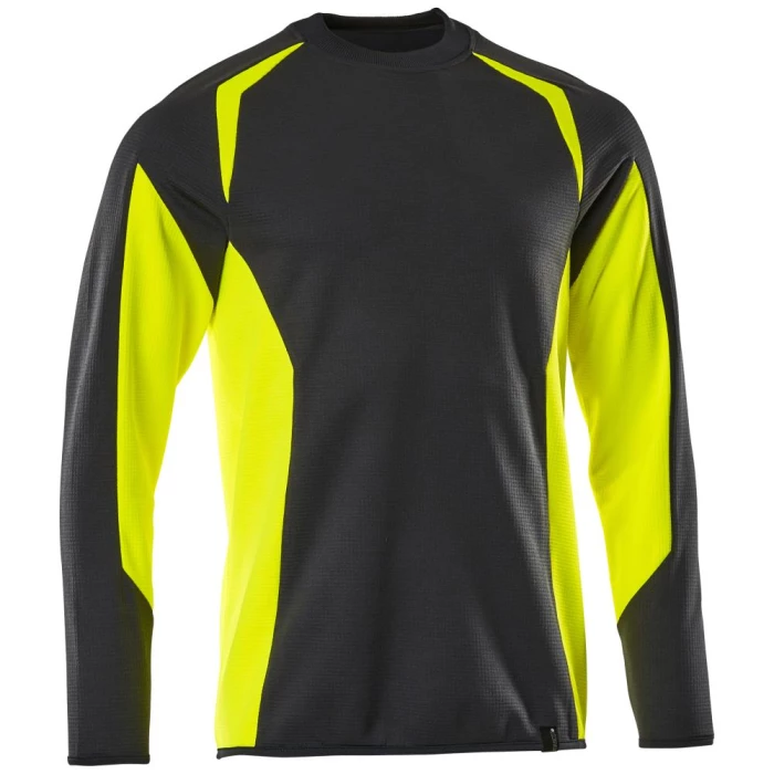 Acc. Safe sweatshirt fitted sort/hi-vis gul