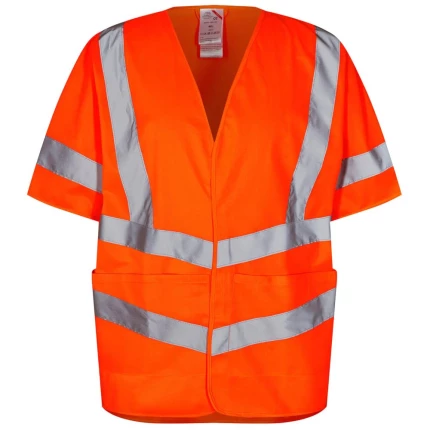 Safety vest med/korte ærmer hi-vis