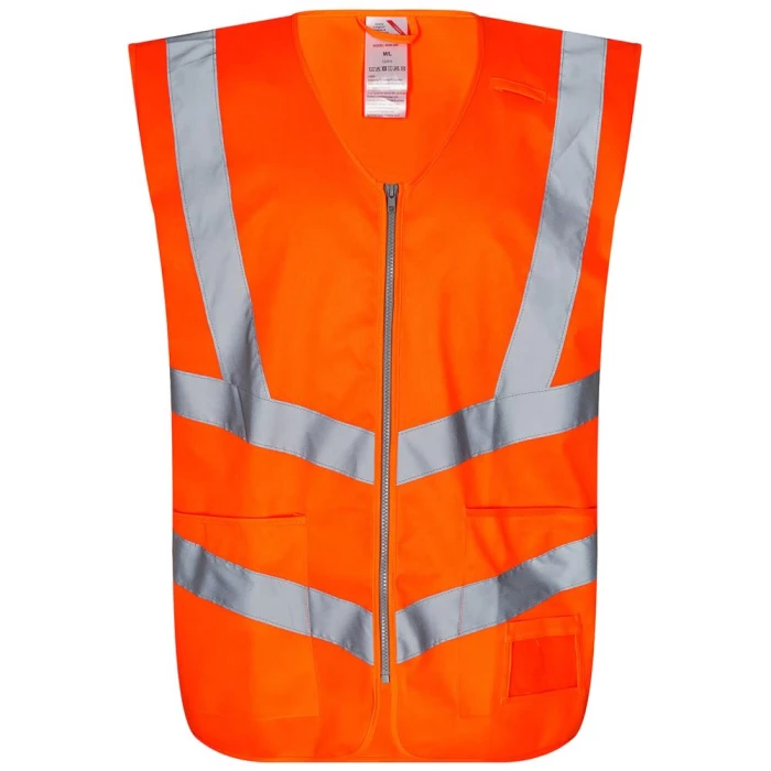 Safety vest med/lynlås hi-vis