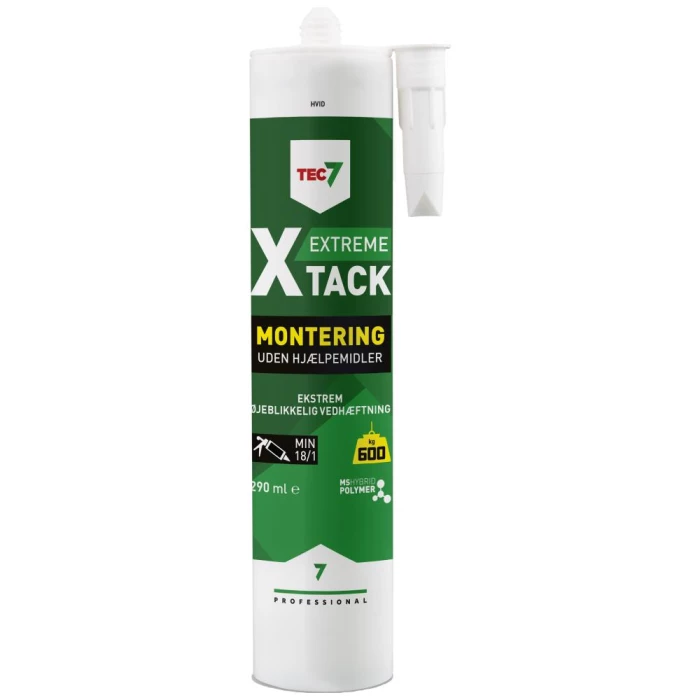 Tec7 X-Tack montagelim/fugemasse, hvid, 290ml