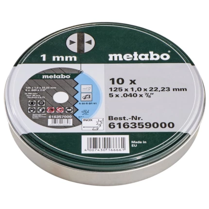 Metabo Skæreskive 125×1,0mm A60R TF41 Inox, 10stk