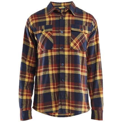 Flannelskjorte 3288 brændt rød/mørk marine