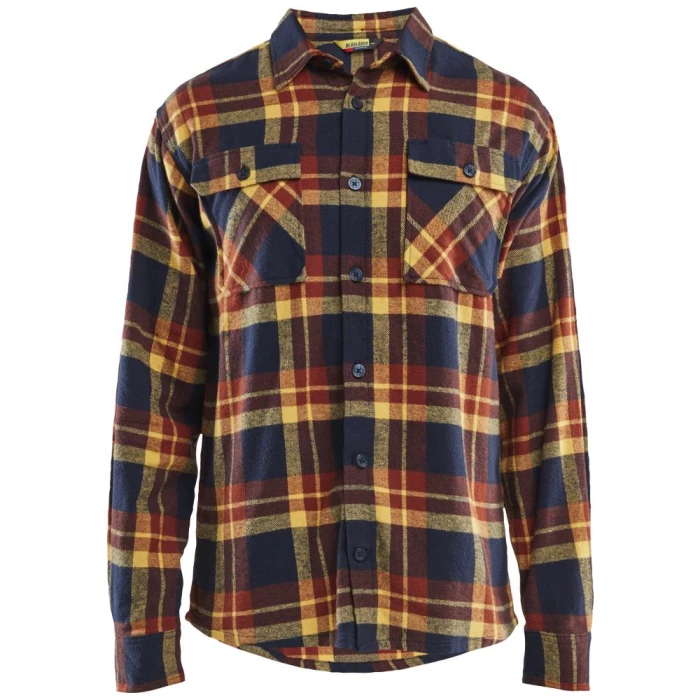 Flannelskjorte 3288 brændt rød/mørk marine