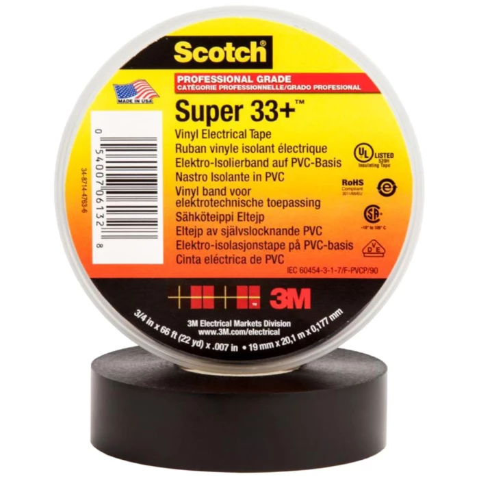 Scotch Super 33+ vinyltape sort 19mm×6m