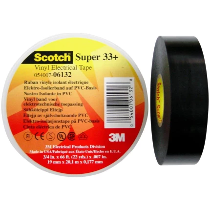 Super 33+ isoleringstape PVC sort 38mm×33m