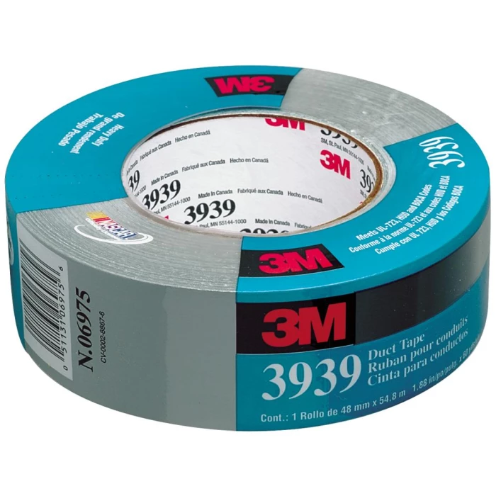 3M Lærredstape 3939 sølv 48mm×55m