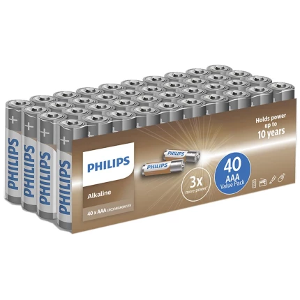 Philips alkaline batteri 1,5V, 40stk