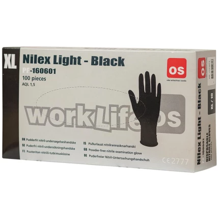 NilexLight 1×handske sort nitril pf 1606 pk/100