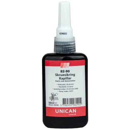 Unican 82-90 skruesikring kapillar stærk 50ml Unican 82-90 skruesikring kapillar stærk 50ml