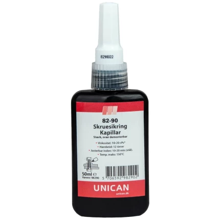Unican 82-90 skruesikring kapillar stærk 50ml