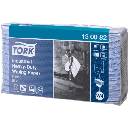 Tork aftørringsklude W4 blå pk/100stk, 5 pk