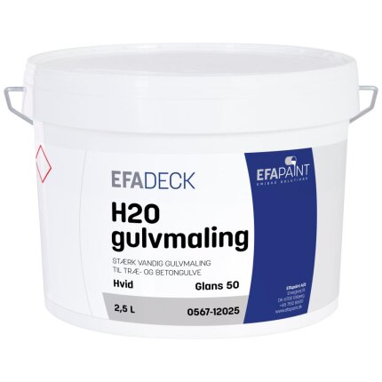 H2O gulvmaling glans 50 2,5 ltr