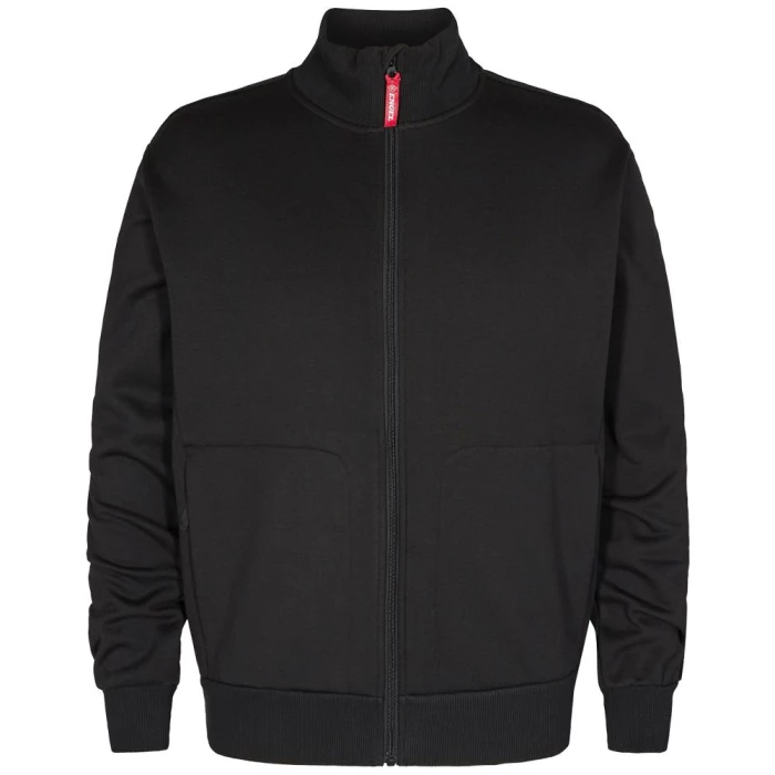 Standard sweatcardigan m/høj krave forest green XL