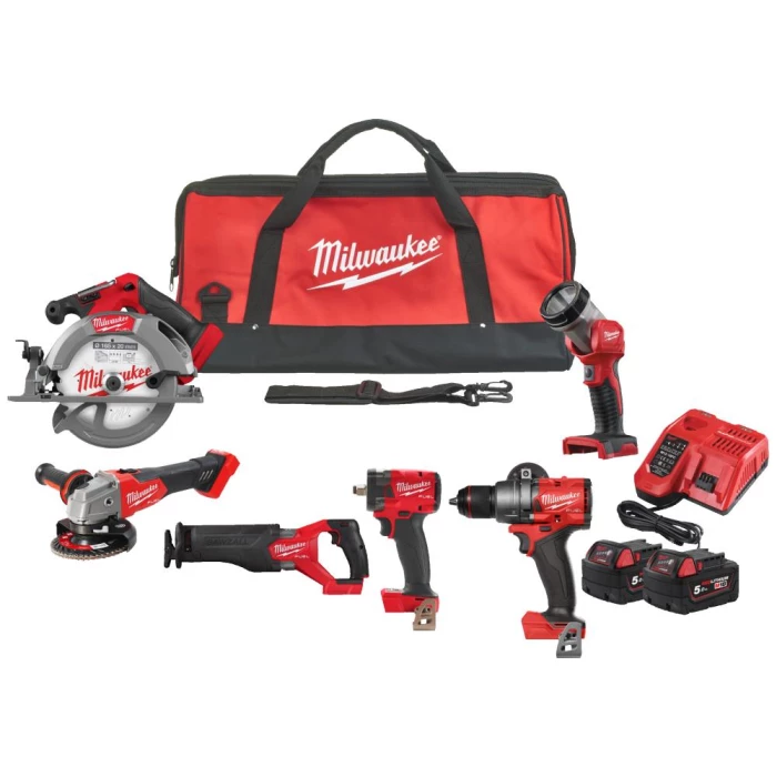 Powerpack 6 maskiner + 2 batterier M18 FPP6H3-502B