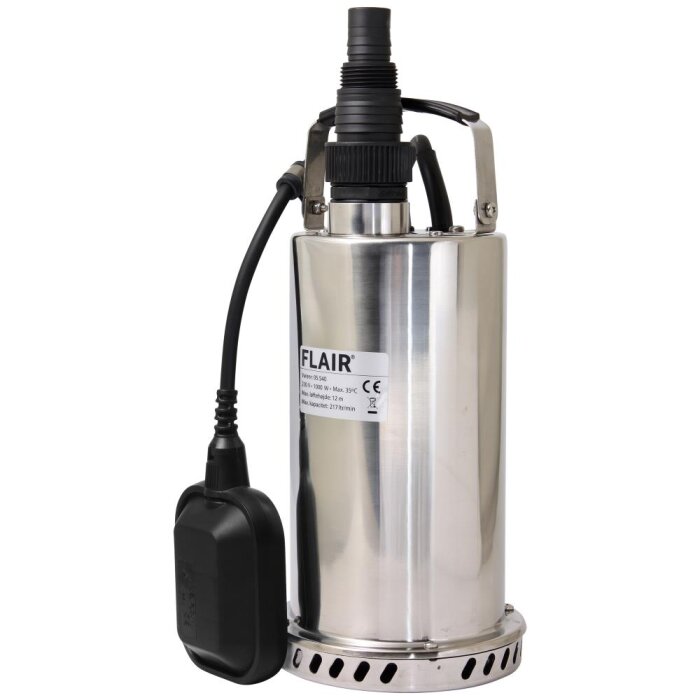 Flair dykpumpe rustfri 1.1/4″ topafgang med automatik
