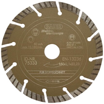 Baier diamantskæreskive arm. beton ‘guld’ 150mm