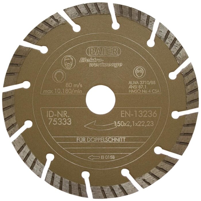 Baier diamantskæreskive arm. beton ‘guld’ 150mm