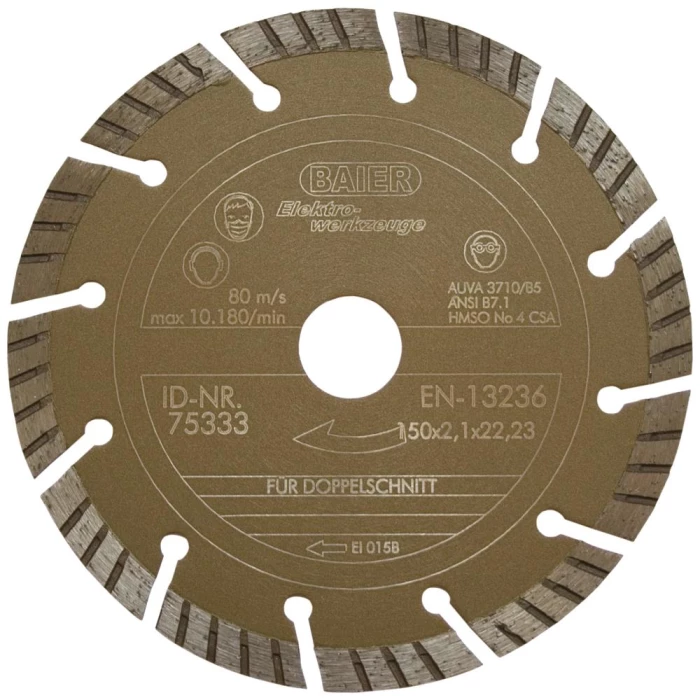 Baier diamantskæreskive arm. beton ‘guld’ 150mm
