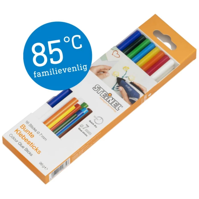 Steinel limstifter 85°C ø7×150mm farver, 16stk