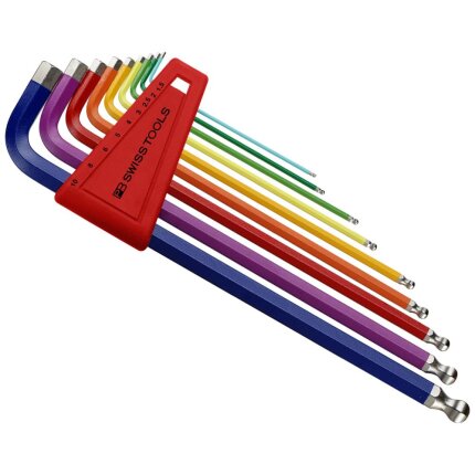 Stiftnøgles. PB 212LHRB lang m/kugle 1,5-10mm 9stk