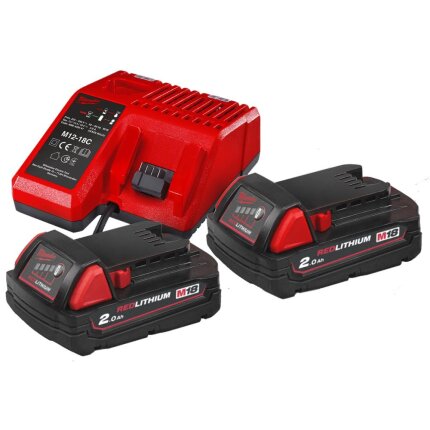 Batteripakke NRG-202, 2×18V/2,0Ah + lader M12-18FC