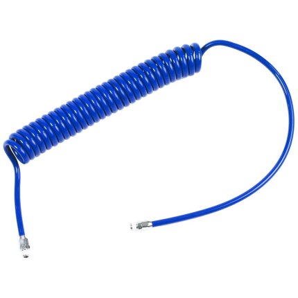 PUR spiralslange blå 6,5/10mm×10/8m, 1/4″ fittings