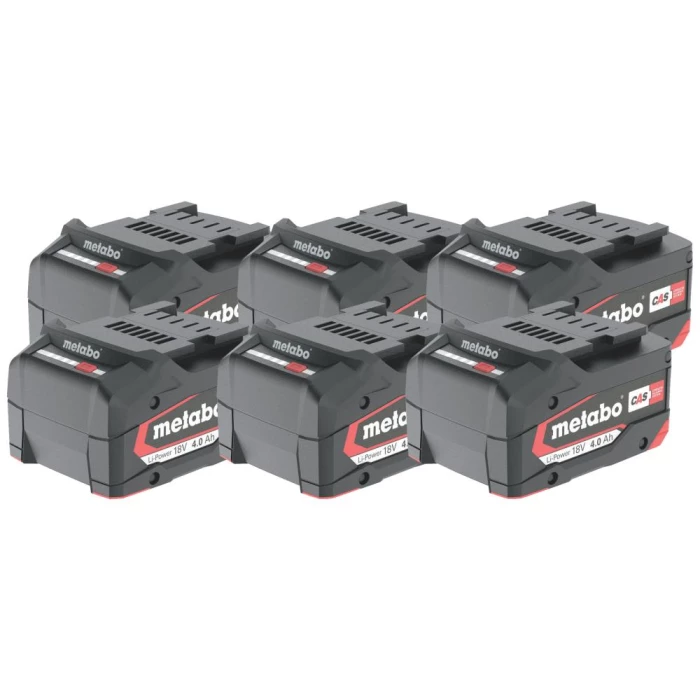 Metabo Batteri 18V/4,0Ah Li-Power pakke med 6 stk.